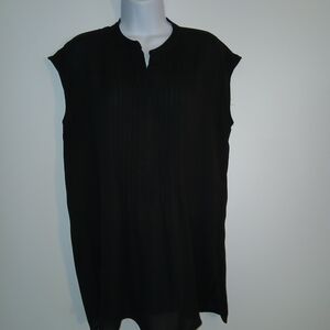 Machine Elegant Black Cap Sleeve Blouse